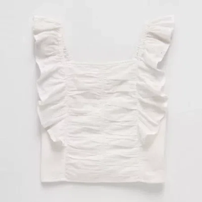 Thereabouts Little & Big Kid Girls Sweetheart Neck Blouse In White