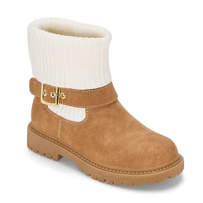Thereabouts Little & Big Kid Girls Tatum Flat Heel Chelsea Boots In Brown