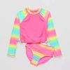 Thereabouts Little & Big Kid Girls Tie Dye 2-pc. Rash Guard Set In Pink