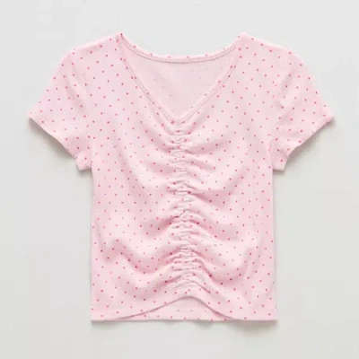 Thereabouts Little & Big Kid Girls V Neck Short Sleeve T-shirt In Multi