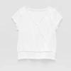 Thereabouts Little & Big Kid Girls V Neck Short Sleeve T-shirt In White