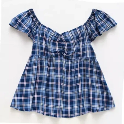 Thereabouts Little & Big Kid Girls V Neck Sleeveless Blouse In Blue