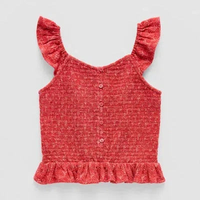 Thereabouts Little & Big Kid Girls V Neck Sleeveless Tank Top In Red