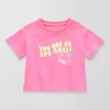 Thereabouts Little Girls Crew Neck Short Sleeve Boxy Fit Graphic T-shirt In Pink