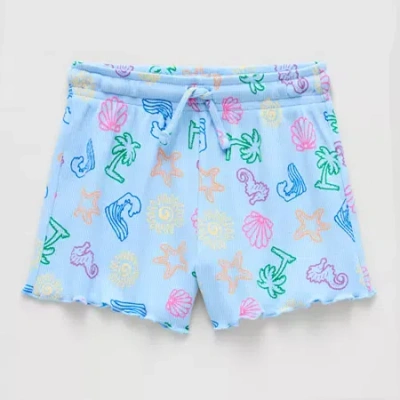 Thereabouts Kids' Little Girls Mid Rise Pull-on Short In Blue
