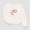 Thereabouts Little Girls Round Neck Long Sleeve Regular Fit Graphic T-shirt In White