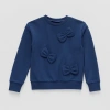 Thereabouts Little Girls Round Neck Long Sleeve Sweatshirt In Blue