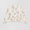 Thereabouts Little Girls Round Neck Long Sleeve Sweatshirt In White