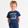 Thereabouts Little Girls Round Neck Short Sleeve Boxy Fit Graphic T-shirt In Blue
