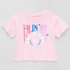 Thereabouts Little Girls Round Neck Short Sleeve Boxy Fit Graphic T-shirt In Pink