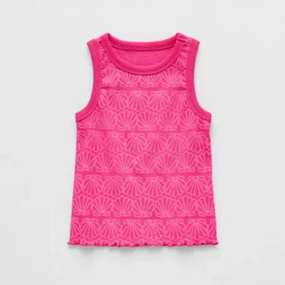 Thereabouts Kids' Little Girls Round Neck Sleeveless Tank Top In Pink