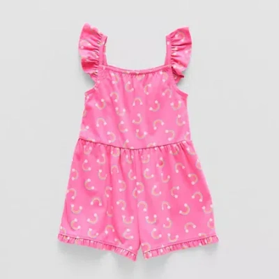 Thereabouts Kids' Little Girls Sleeveless Romper In Pink