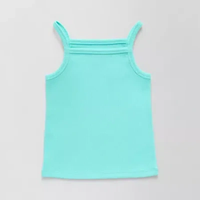 Thereabouts Kids' Little Girls Square Neck Sleeveless Tank Top In Green