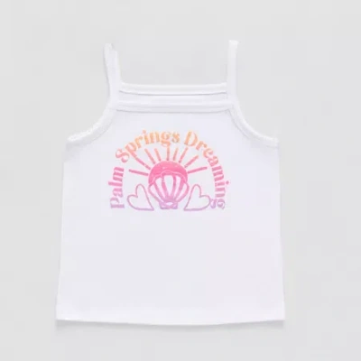 Thereabouts Kids' Little Girls Square Neck Sleeveless Tank Top In White