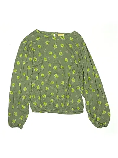 Pre-owned Thereabouts Kids' Long Sleeve Blouse In Green