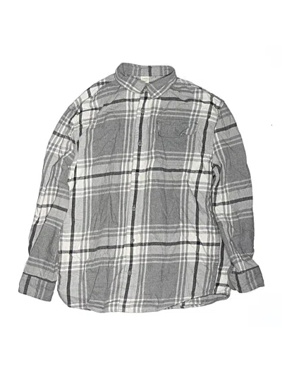 Pre-owned Thereabouts Kids' Long Sleeve Button Down Shirt In Gray