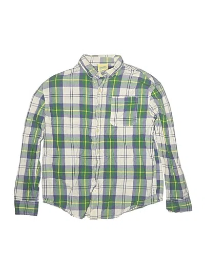Pre-owned Thereabouts Kids' Long Sleeve Button Down Shirt In Green