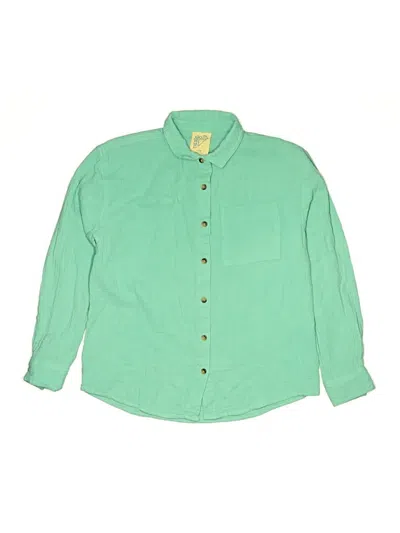 Thereabouts Kids' Long Sleeve Button Down Shirt In Green