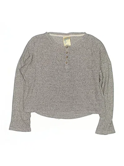 Pre-owned Thereabouts Kids' Long Sleeve Henley Shirt In Gray