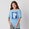 Thereabouts Oversize Little & Big Kid Girls Round Neck Short Sleeve Oversized Graphic T-shirt In Blue