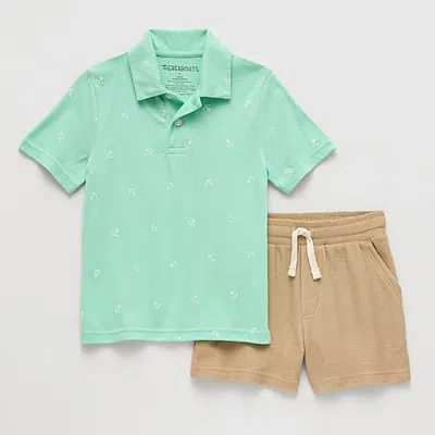 Thereabouts Kids' Polo Little Boys 2-pc. Short Set In Green