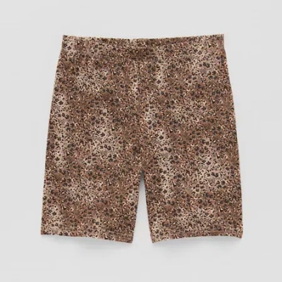 Thereabouts Print Little & Big Kid Girls 6" Bike Short In Brown