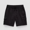 Thereabouts Pull-on Little & Big Kid Boys Adjustable Waist Cargo Short In Black