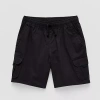 Thereabouts Pull-on Little & Big Kid Boys Husky Adjustable Waist Cargo Short In Black