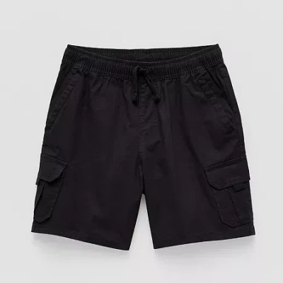 Thereabouts Pull-on Little & Big Kid Boys Husky Adjustable Waist Cargo Short In Black
