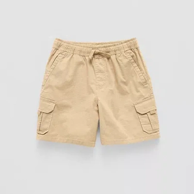 Thereabouts Pull-on Little & Big Kid Boys Husky Adjustable Waist Cargo Short In Sand