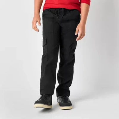 Thereabouts Pull-on Little & Big Kid Boys Straight Cargo Pant In Black