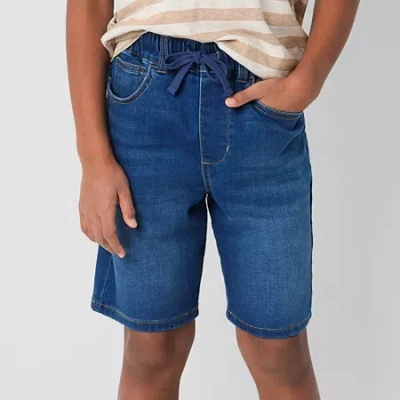 Thereabouts Pull-on Little & Big Kid Boys Stretch Fabric Adjustable Waist Denim Short In Blue
