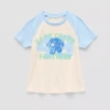Thereabouts Rib Little & Big Kid Girls Crew Neck Short Sleeve Classic Fit Graphic T-shirt In Blue