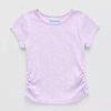 Thereabouts Rib Little & Big Kid Girls Round Neck Short Sleeve T-shirt In Purple