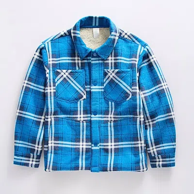 Thereabouts Sherpa Little & Big Kid Boys Midweight Shirt Jacket In Blue