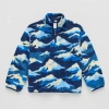 Thereabouts Sherpa Little & Big Kid Boys Mock Neck Long Sleeve Fleece Casual Quarter-zip Pullover In Blue