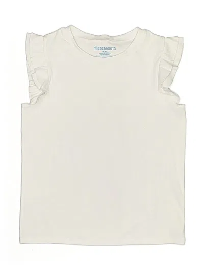 Pre-owned Thereabouts Kids' Sleeveless Top Ivory Ruffles Neckline Tops In White