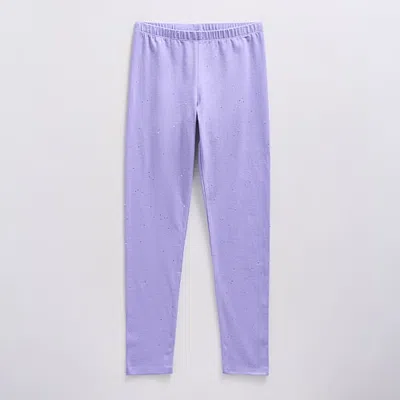 Thereabouts Solid Little & Big Kid Girls Knit Skinny Full Length Leggings In Purple