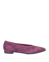 Theresa Woman Ballet Flats Purple Size 8 Leather