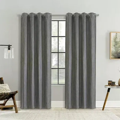 Thermalogic Bryson Grommet Top Energy Saving Blackout Single Curtain Panel In Gray