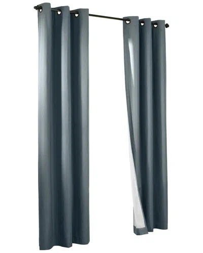 Thermalogic Dnu Unprofitable  Prelude Room-darkening Grommet 40x84 Curtain Panel In Blue