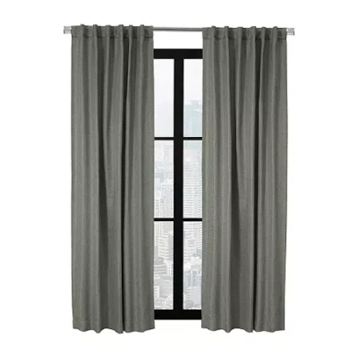 Thermalogic Galati Back Tab Energy Saving Blackout Single Curtain Panel In Gray