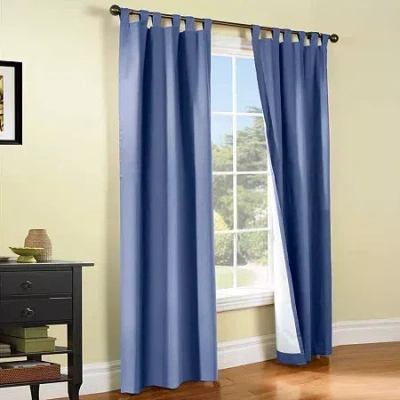 Thermalogic Tab Top Energy Saving Light-filtering Set Of 2 Curtain Panel In Blue