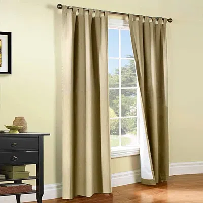 Thermalogic Tab Top Energy Saving Light-filtering Set Of 2 Curtain Panel In Brown