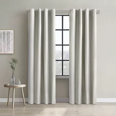 Thermaplus Alpine Grommet Top Energy Saving Blackout Single Curtain Panel In White