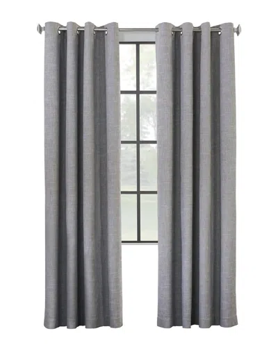 Thermaplus Blackout Foamback Heathered Curtain Single Panel In Gray