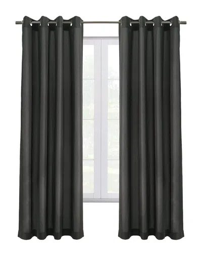 Thermaplus Edison Blackout Grommet 52x63 Curtain Panel In Charcoal