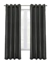Thermaplus Grommet Top Textured Curtain Single Panel In Gray