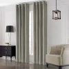 Thermaplus Edison Grommet Top Energy Saving 100% Blackout Single Curtain Panel In Gray