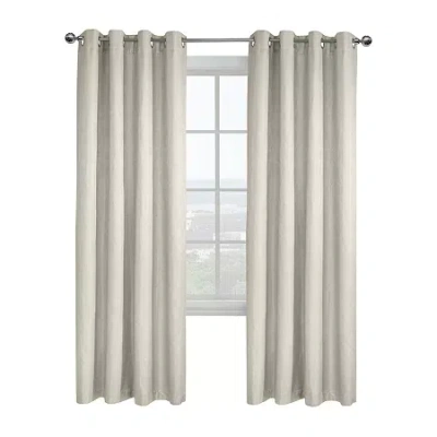 Thermaplus Ethan Grommet Top Energy Saving 100% Blackout Single Curtain Panel In White